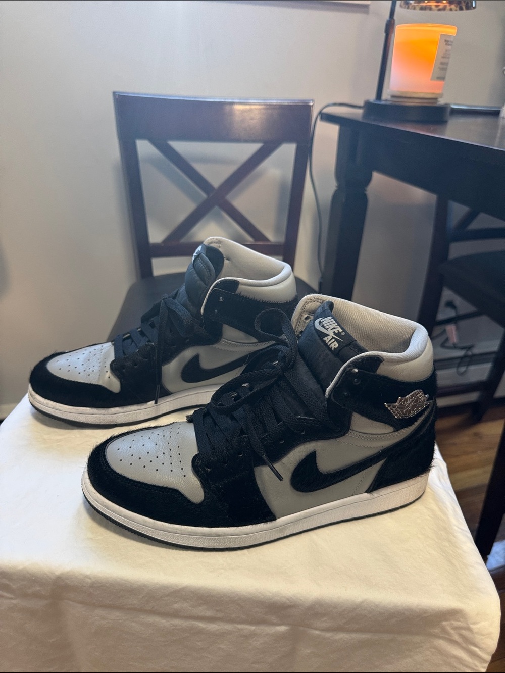 Nike Air Jordan 1 Mid Black and Gray Sneakers